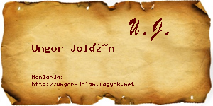Ungor Jolán névjegykártya