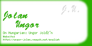 jolan ungor business card